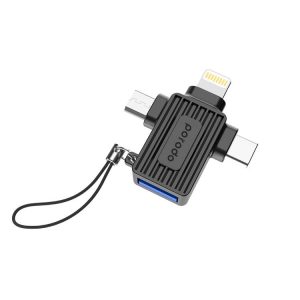 Adapter OTG USB A to Lightning  Micro & Type-C  Fast Data Transfer 3IN1